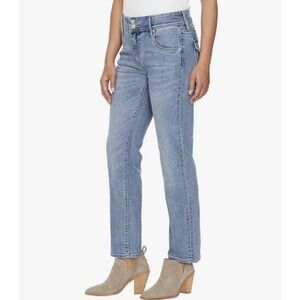 Hudson Women's Mid Rise Slim Fit Straight Leg Jeans 2 Icy Blue Casual Denim